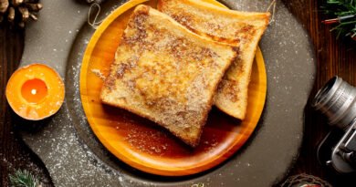 French Toasts On A Wooden Plate