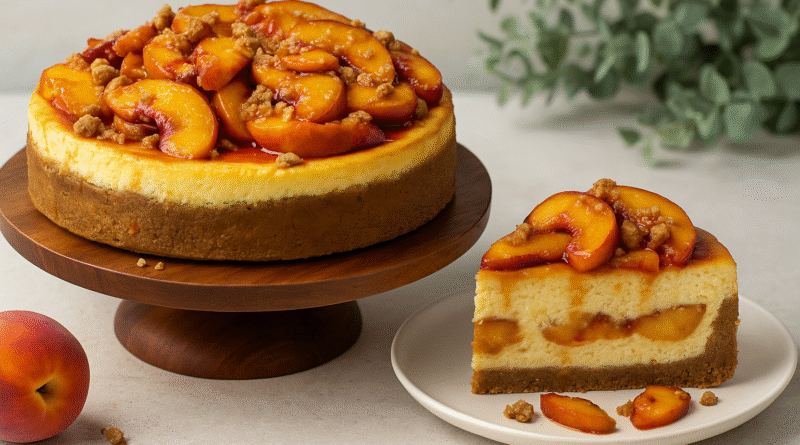 🍑 Torta de Pêssego Cheesecake: Uma Sobremesa Irresistível que Encanta no Primeiro Pedaço